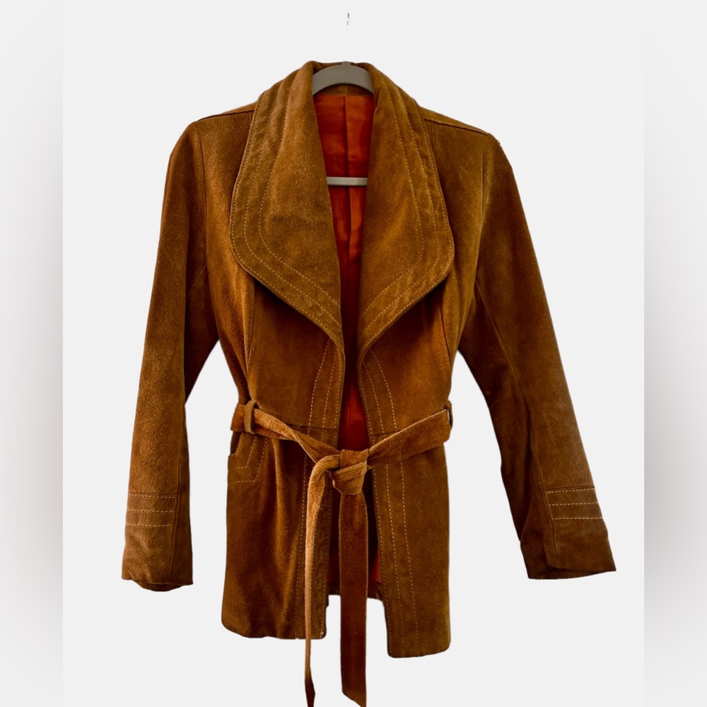 Super Cool 1970’s Vintage Brown Suede Coat Made in the USA 🇺🇸 Women’s Size: S